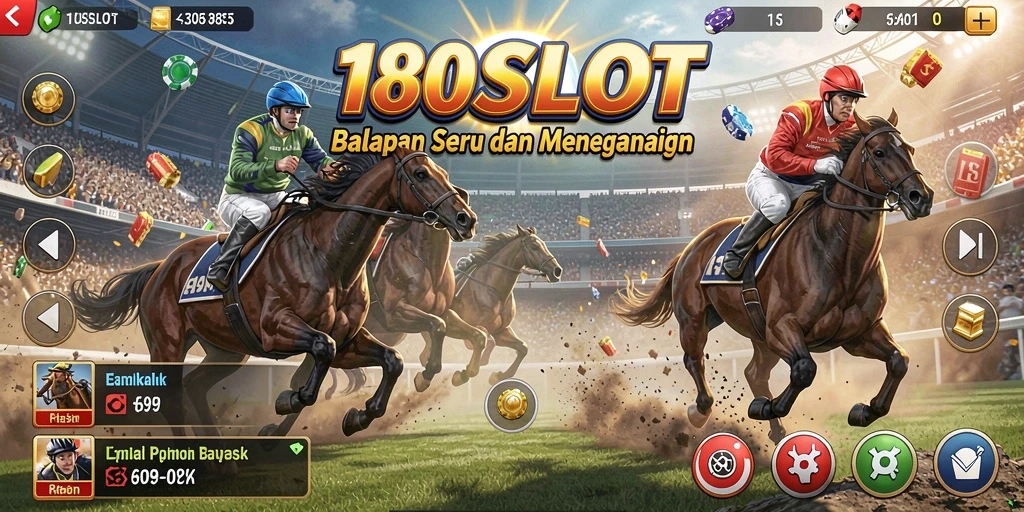 Tangkapan layar utama 180SLOT menampilkan aksi balapan mendebarkan.