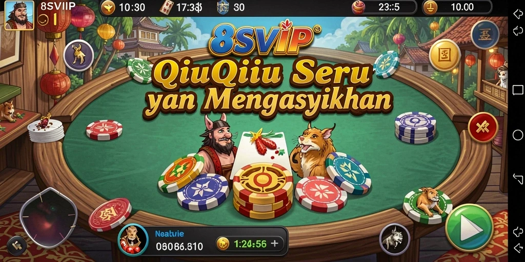 Tampilan gameplay seru dari 8SVIP saat bermain QiuQiu.