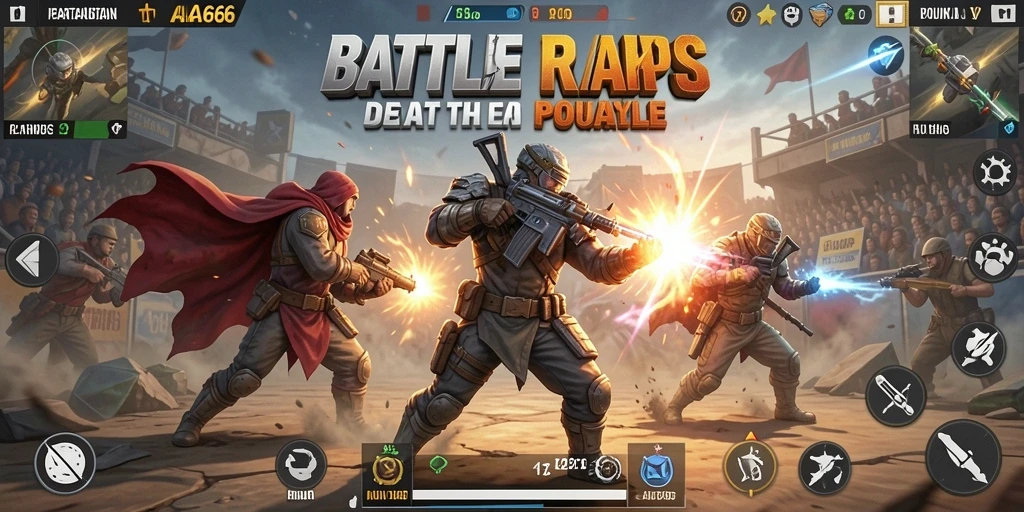 Tangkapan layar yang menampilkan aksi seru dalam gameplay Battle Royale.