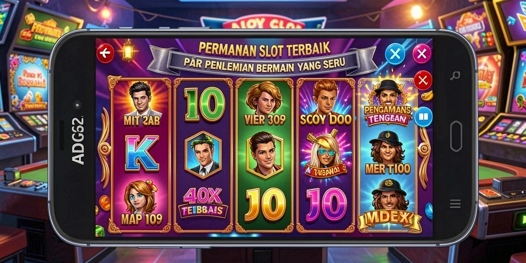 Tampilan gameplay Slot yang menakjubkan dan penuh warna di ADG62.