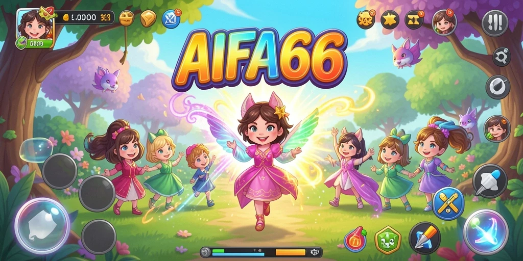 Tampilan gameplay AIFA66 dengan karakter anime ikonik.