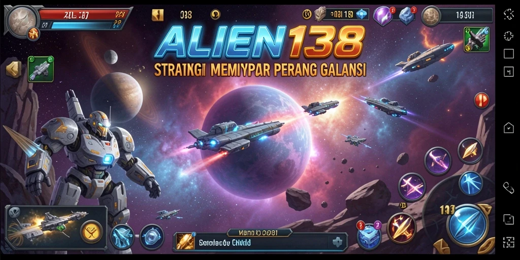 Screenshot gameplay menunjukkan intensitas pertempuran galaksi yang mendebarkan.