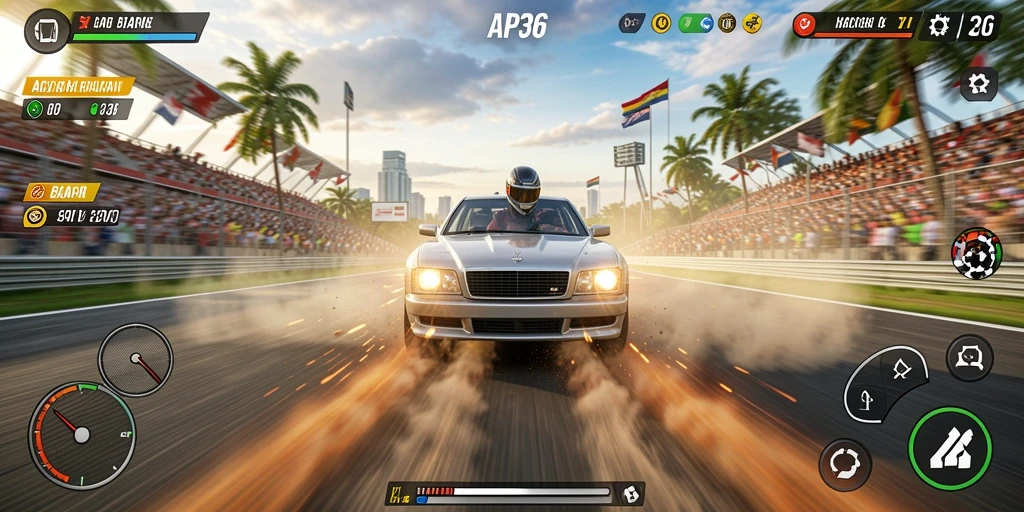 Gameplay Racing yang menegangkan dan seru dalam API36.
