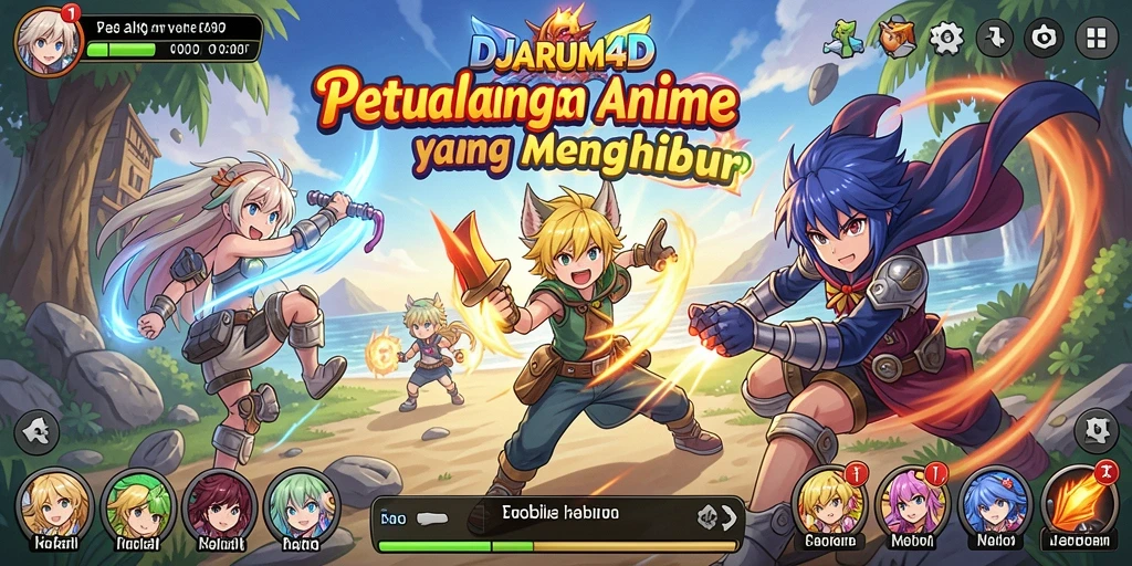 Tampilan gameplay seru dari DJARUM4D yang penuh aksi Anime.