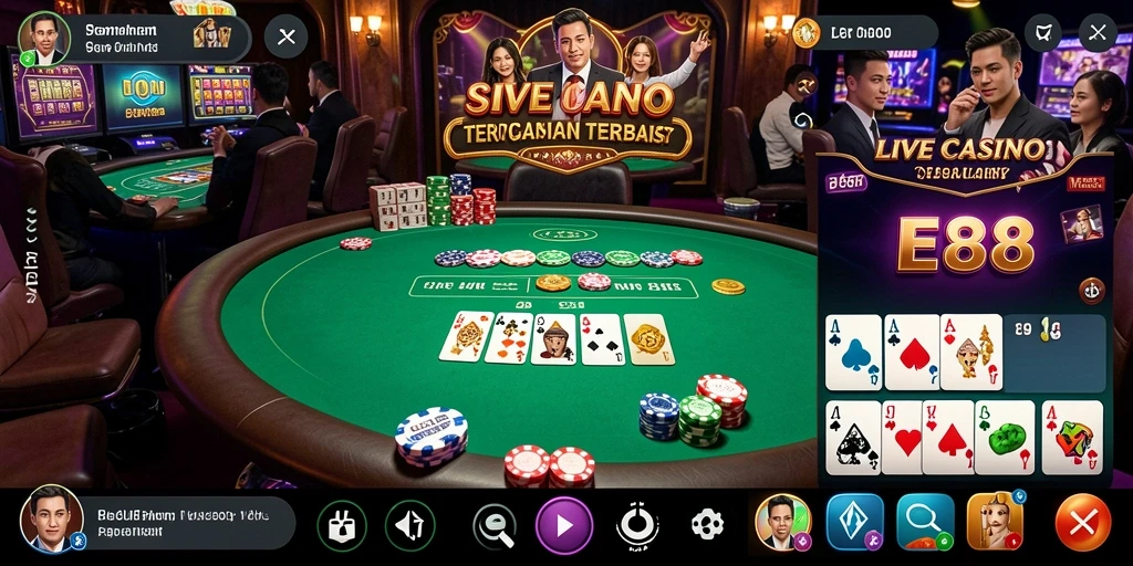 Tampilan menarik dari gameplay E88 Live Casino yang mendebarkan.