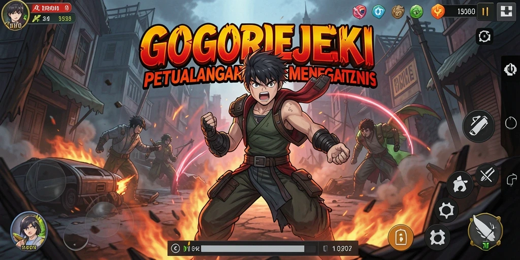 Screenshot dari gameplay <strong>GOGOREJEKI</strong> yang menampilkan karakter dalam aksi.