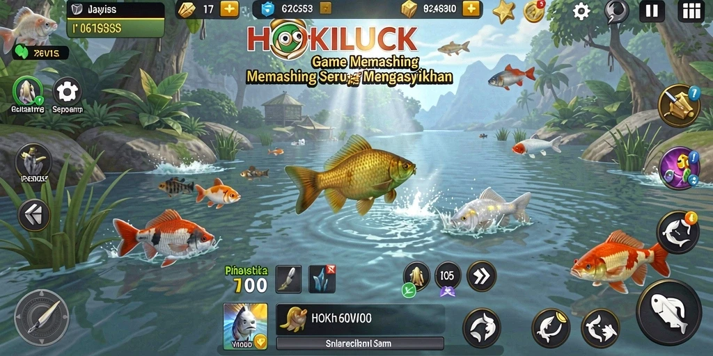Screenshot HOKILUCK menampilkan gameplay memancing yang seru dan menarik.