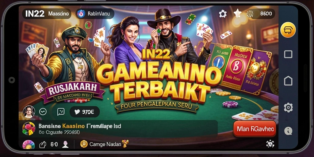 Tampilan menarik dari gameplay kasino di IN22.