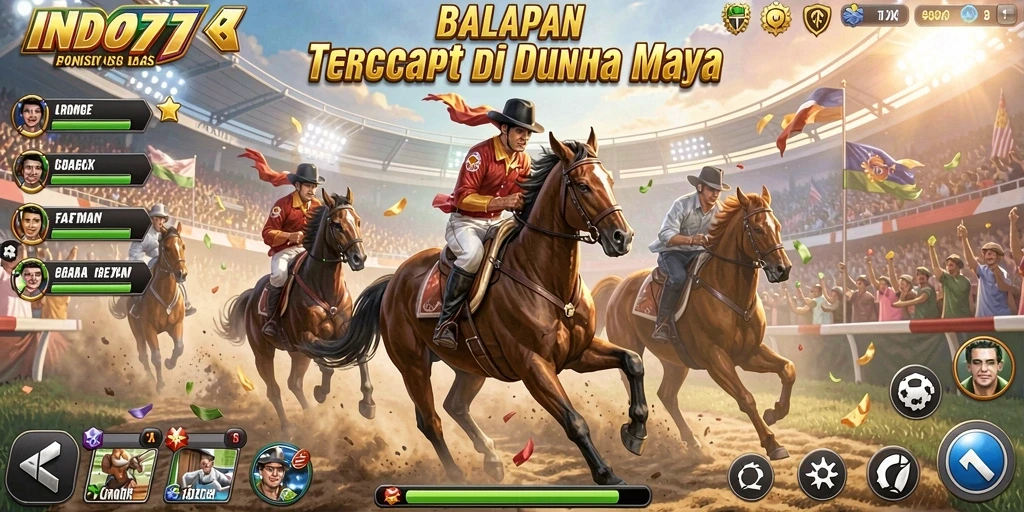 Tampilan balapan seru di INDO777 dengan kendaraan berkecepatan tinggi.