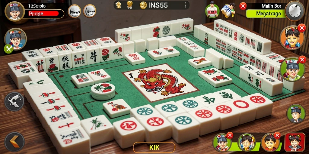 Tampilan screenshot gameplay INS55 yang menampilkan tantangan Mahjong.