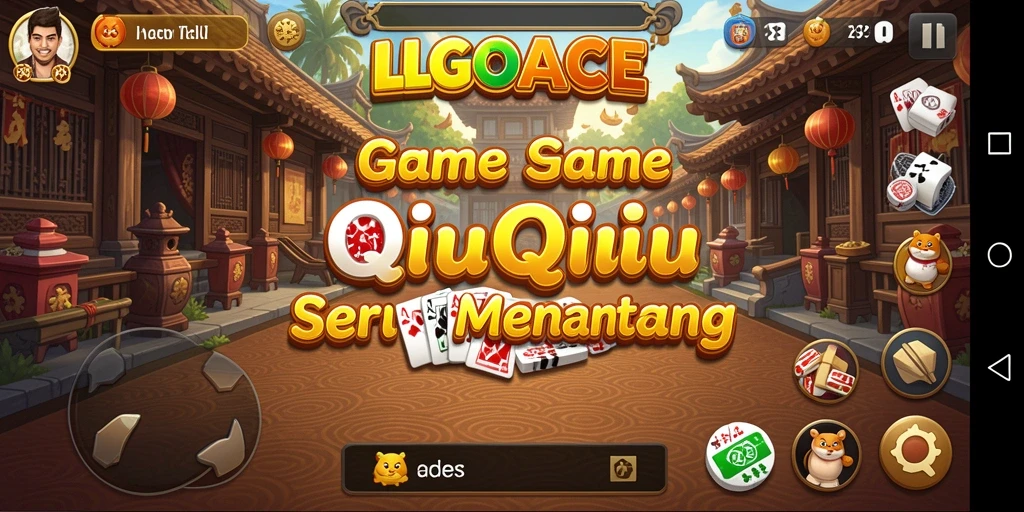 Tangkapan layar utama LGOACE menampilkan aksi seru QiuQiu.