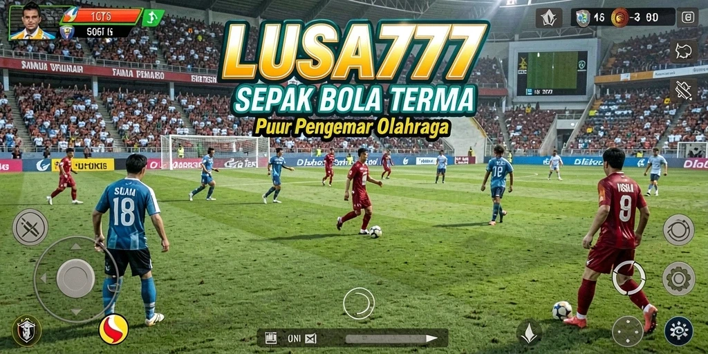 Tampilan gameplay menarik dalam LUSA777 dengan aksi sepak bola seru.