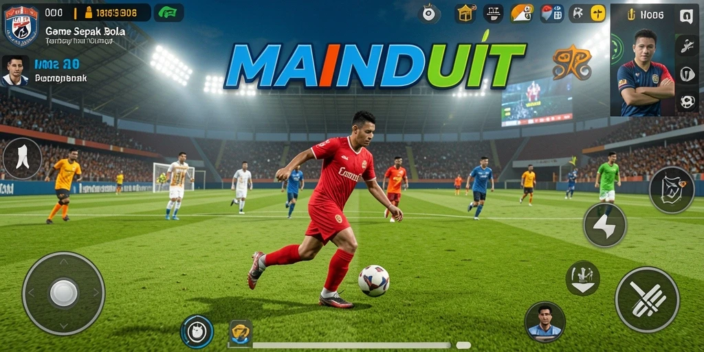 Screenshot game yang menampilkan aksi seru di lapangan sepak bola.