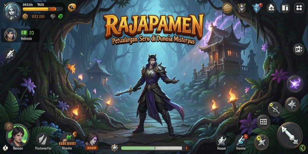 Screenshot gameplay RAJAPAMEN menampilkan aksi petualangan yang mendebarkan.