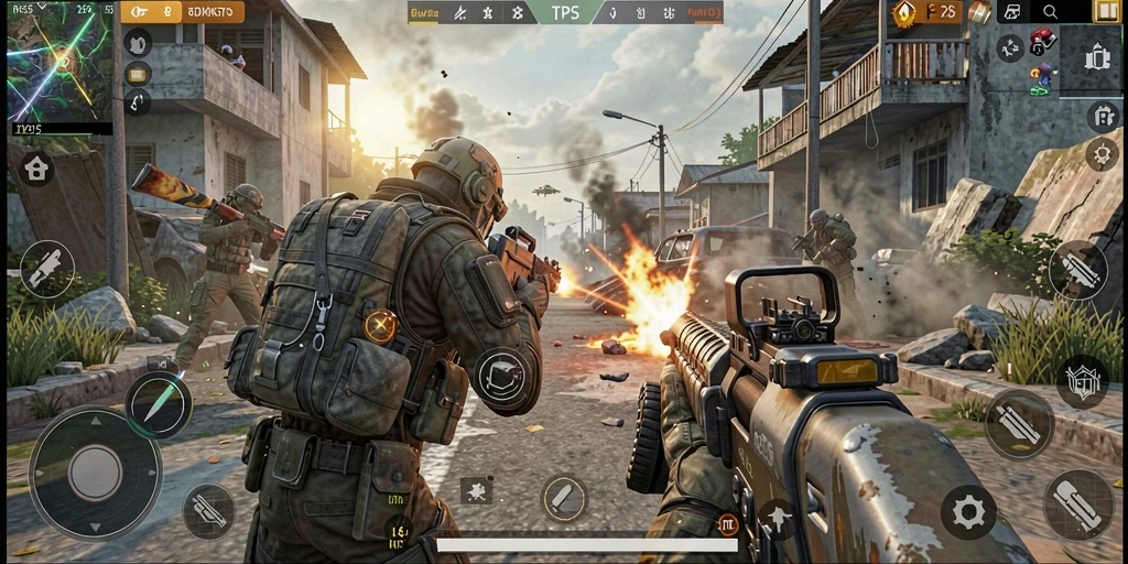 Tampilan seru gameplay RK55 yang penuh aksi.