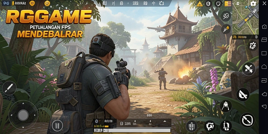 Screenshot menunjukkan aksi mendebarkan dalam RPGAME dengan gameplay FPS.