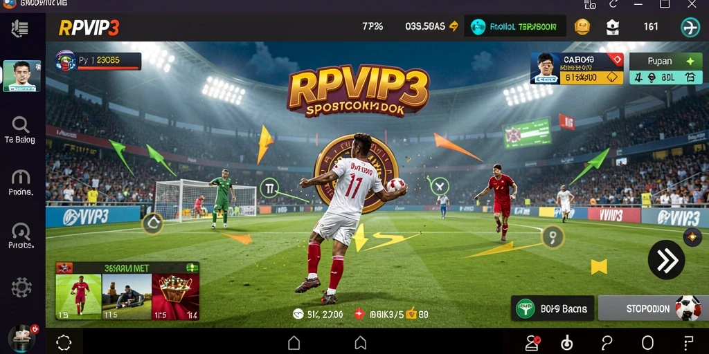 Screenshot utama RPVIP3 menunjukkan tampilan menarik dari fitur taruhan olahraga.
