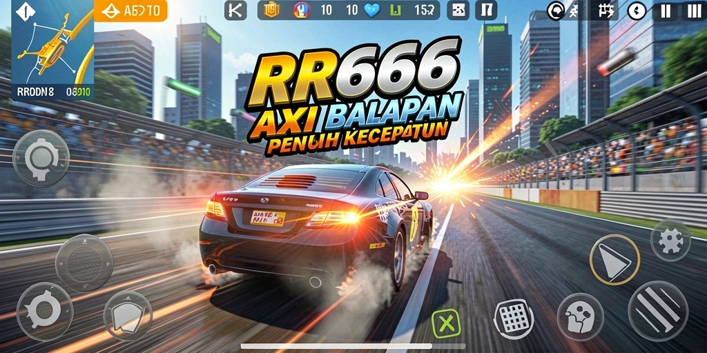 Gameplay balapan menegangkan di RR666 dengan grafis cemerlang.
