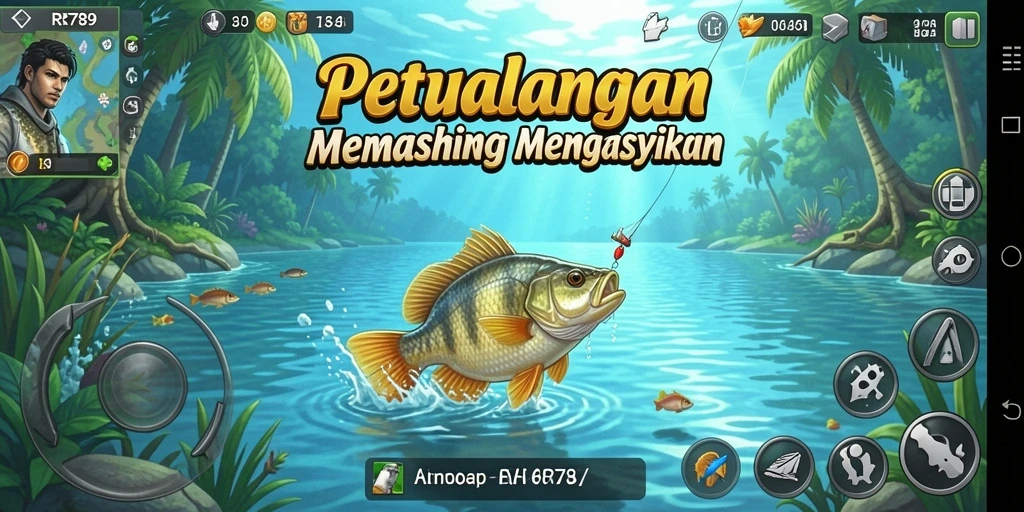 Tampilan gameplay Fishing yang mendebarkan dan realistis di RR789.