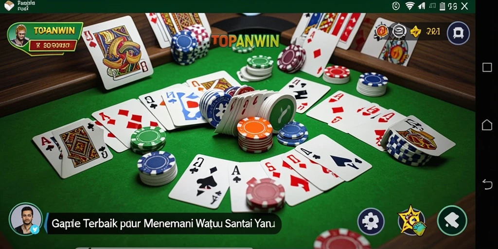 Tampilan screenshot permainan Gaple yang menarik di TOPANWIN.