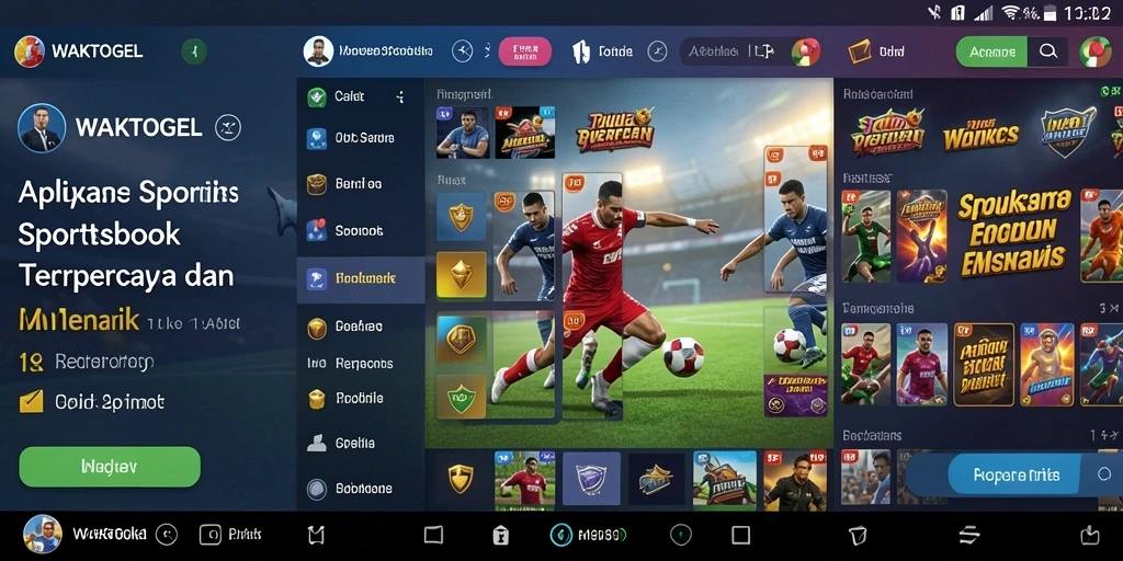 Screenshot tampilan utama WAKTOGEL dengan fitur sportsbook.