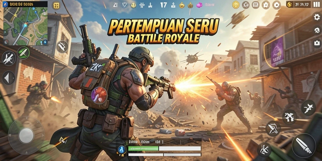 Gameplay seru ZK7 dalam pertempuran Battle Royale.